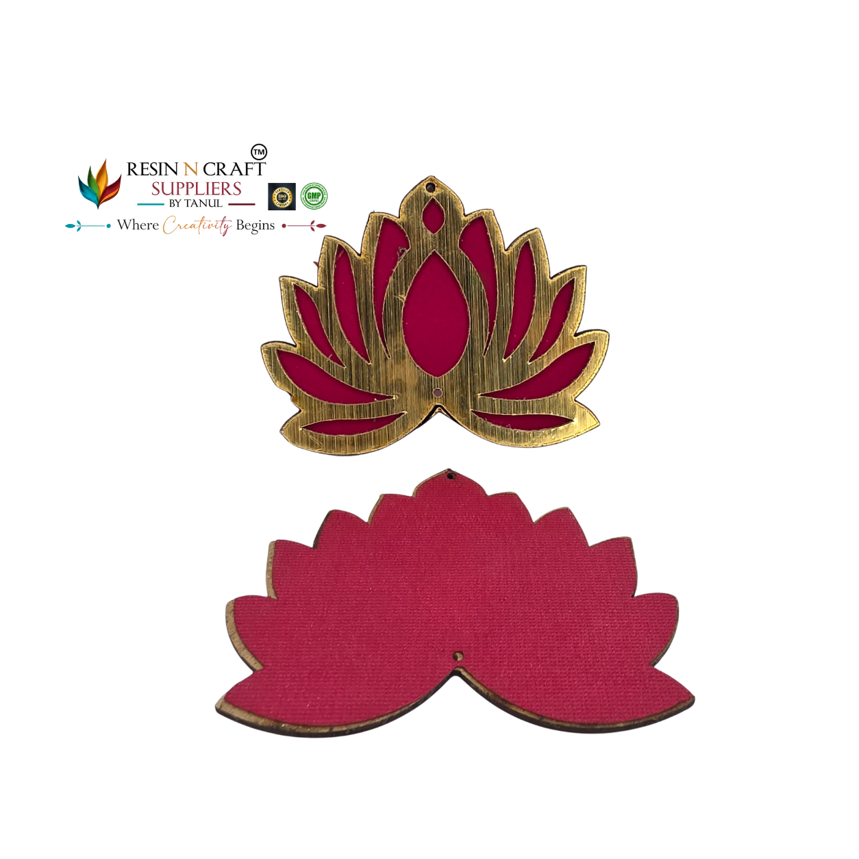 04" Lotus MDF Acrylic Cutout (Pink) pair of 2 pcs