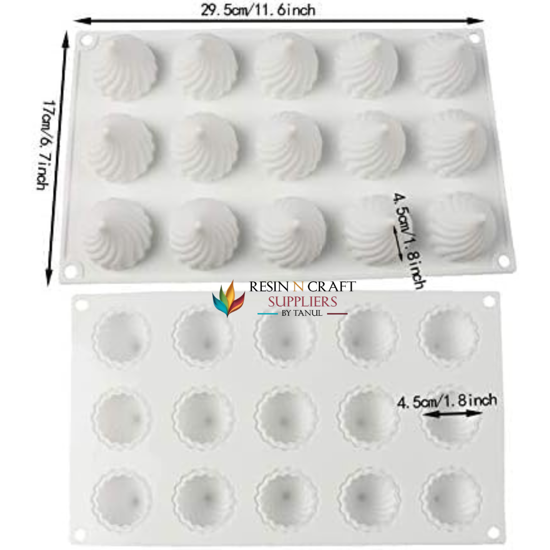 15 Cavity Heavy Quality Modak/Laddu Silicone Mould