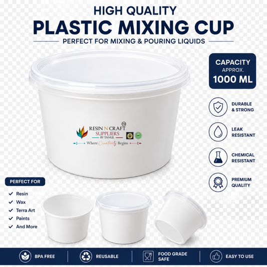1000 ml Plastic Mixing Cups for Resin, Wax & Craft  Mixing & Pouring Cups | Pack of 5 Pcc