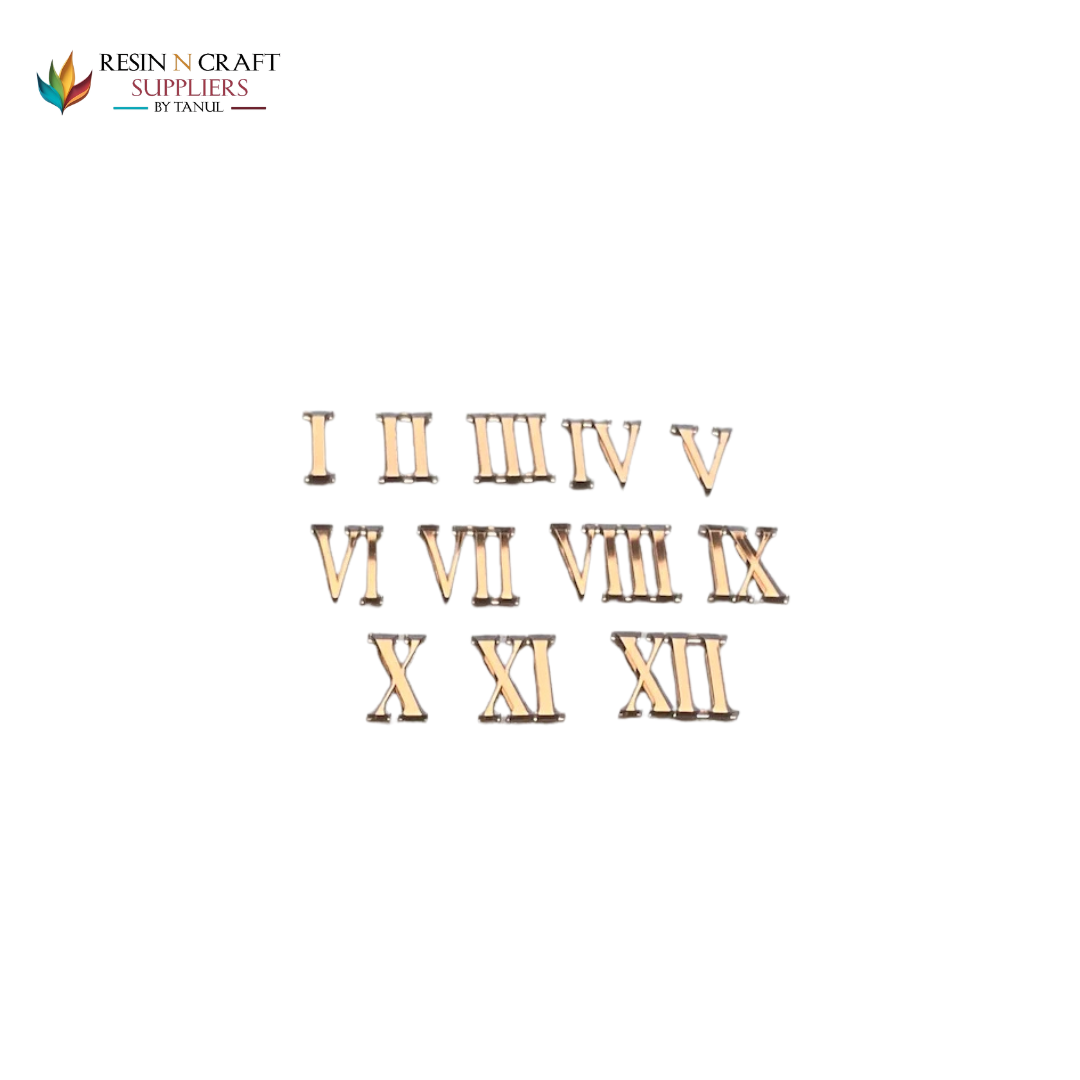 12 Acrylic Roman Numbers for clock (GOLD)