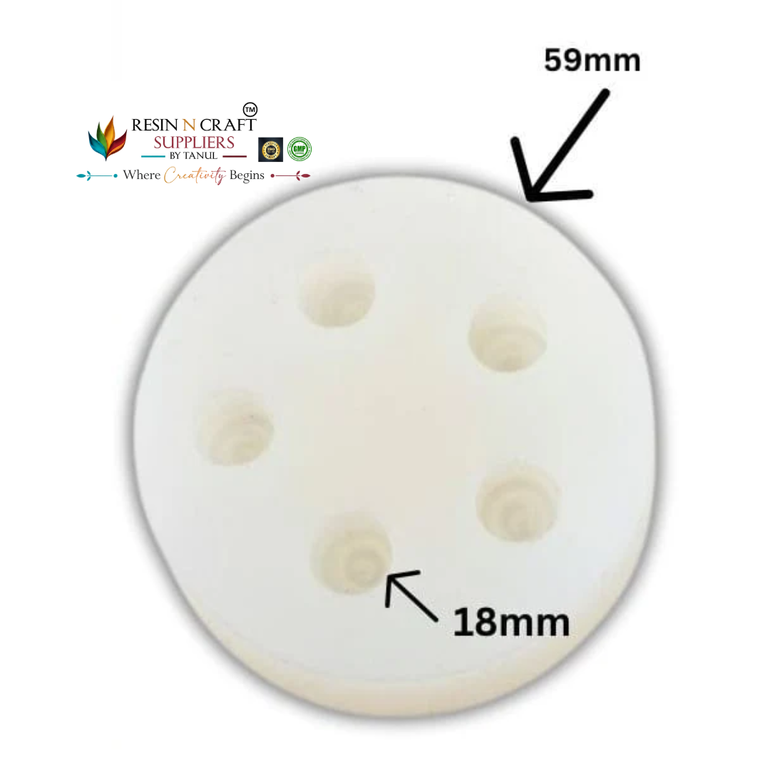 5 Cavity Flatback Rose Petal Candle Silicone Mould RIHM002M