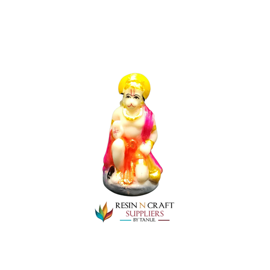 Miniature Seated Lord Hanuman Idol (Hand-Painted)