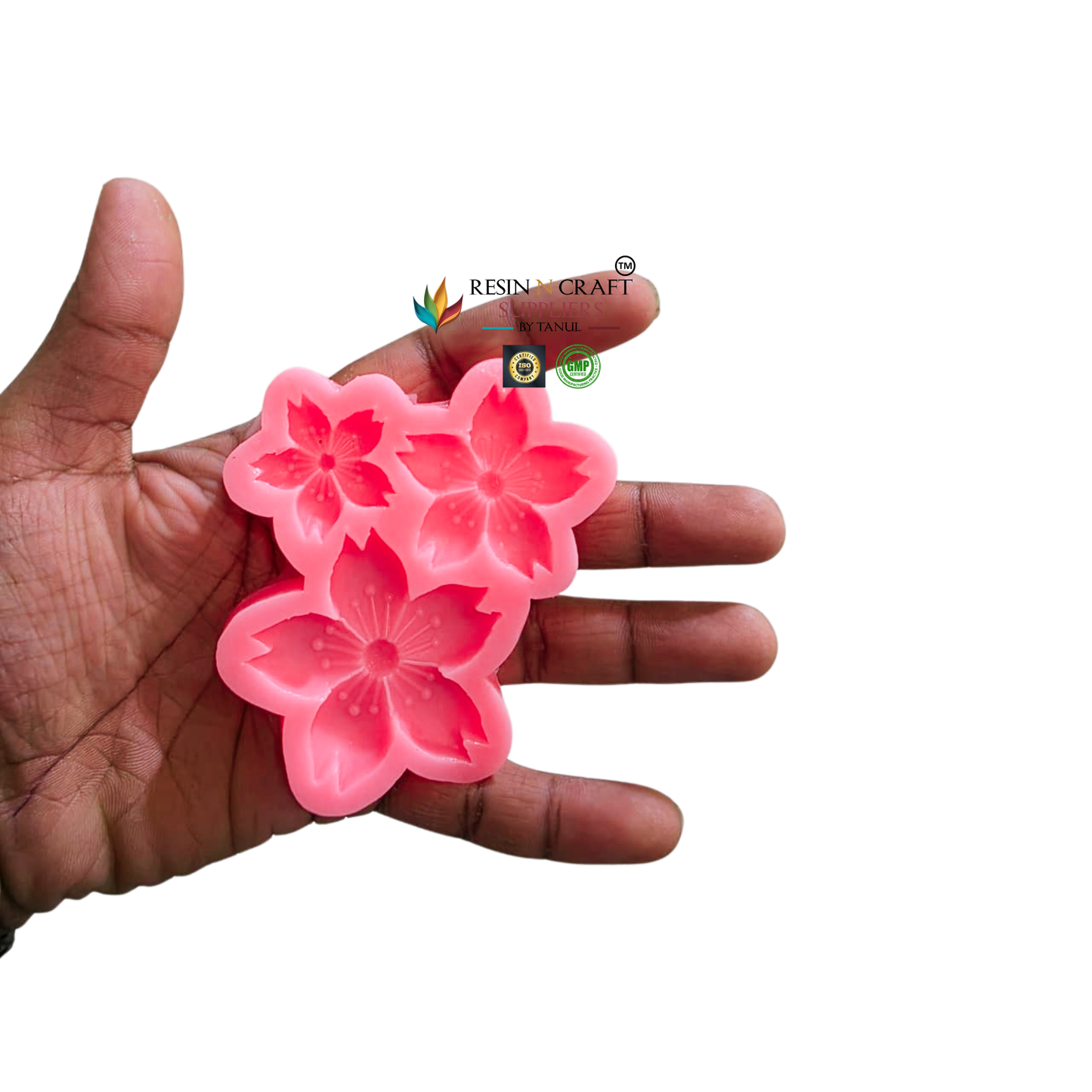 3 Cavity pink flower mould (RHBR14-33)