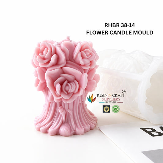 Royal Rose Flower Candle Mould – Floral Silicone Candle Mould (RHBR38-14M)