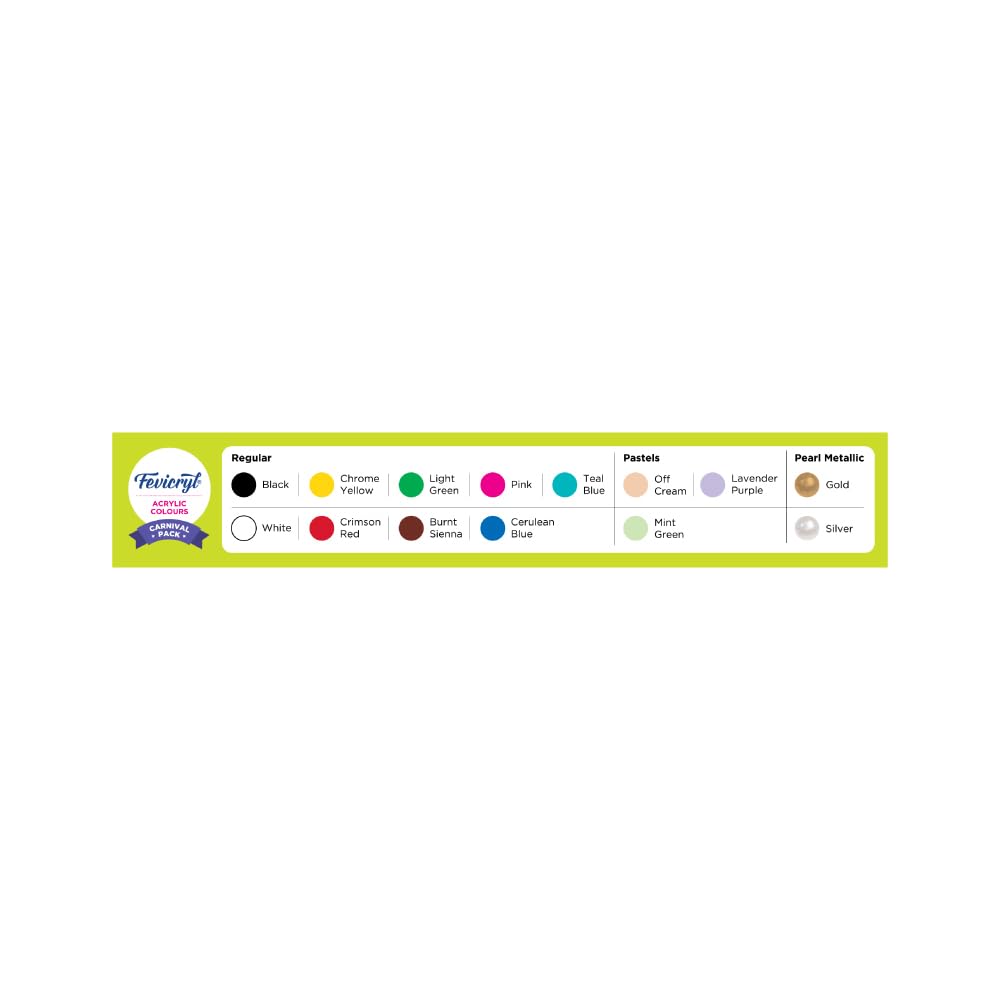 Pidilite Fevicryl Acrylic Colour Carnival Pack (Mrp-Rs.275/-)