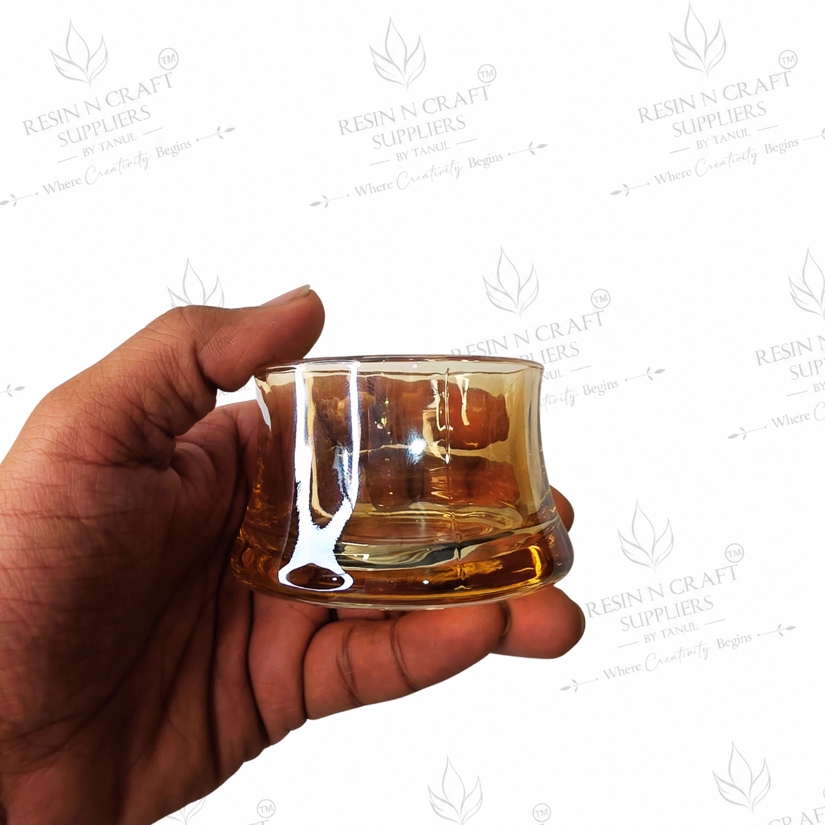 120 ML Amber Flared Glass Candle Jar | Premium Golden Amber Candle Container for Wine & Smoothie Candles, Hampers & Resin Art