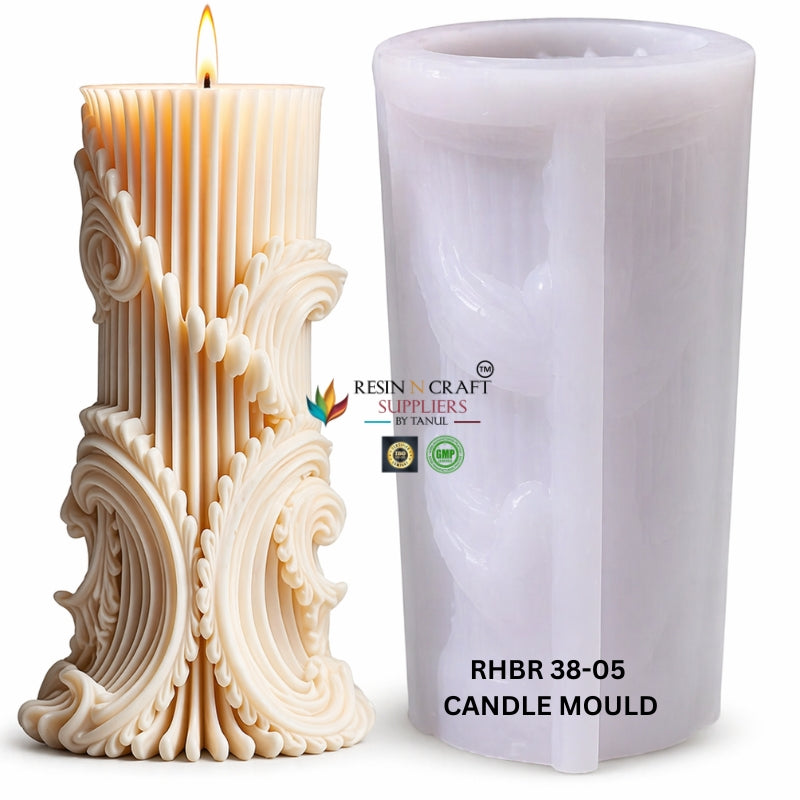 Royal Floral Wave Candle Mould – Designer Flower Silicone Candle Mould RHBR38-05M