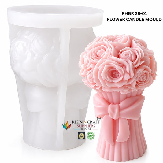 Rose Bouquet Flower Candle Mould – Luxury Floral Silicone Candle Mould RHBR38-01M