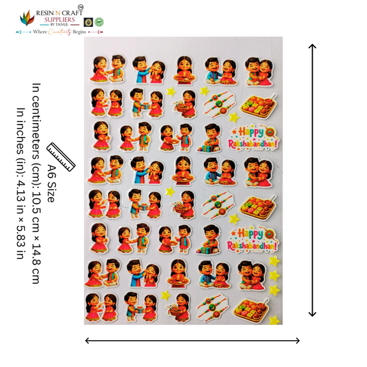 Rakhi (Raksha Bandhan) Color Peel & Stick UV DTF Sticker – A6 Size (UVS - 175)