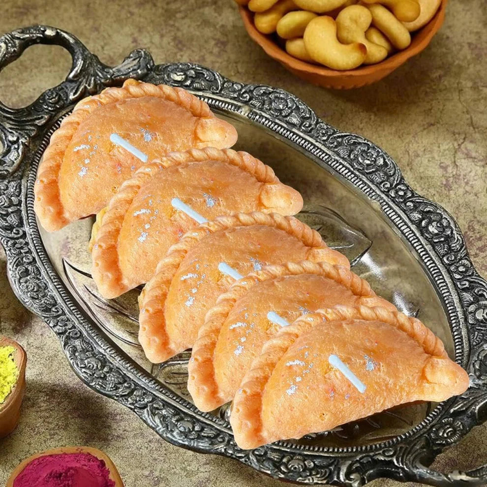 2 Cavity Gujiya Shape Candle Mould
