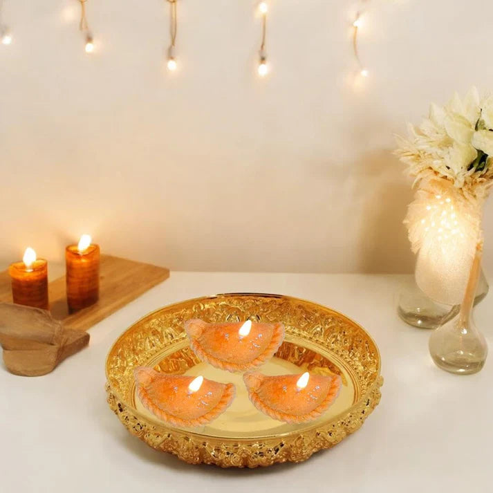 2 Cavity Gujiya Shape Candle Mould