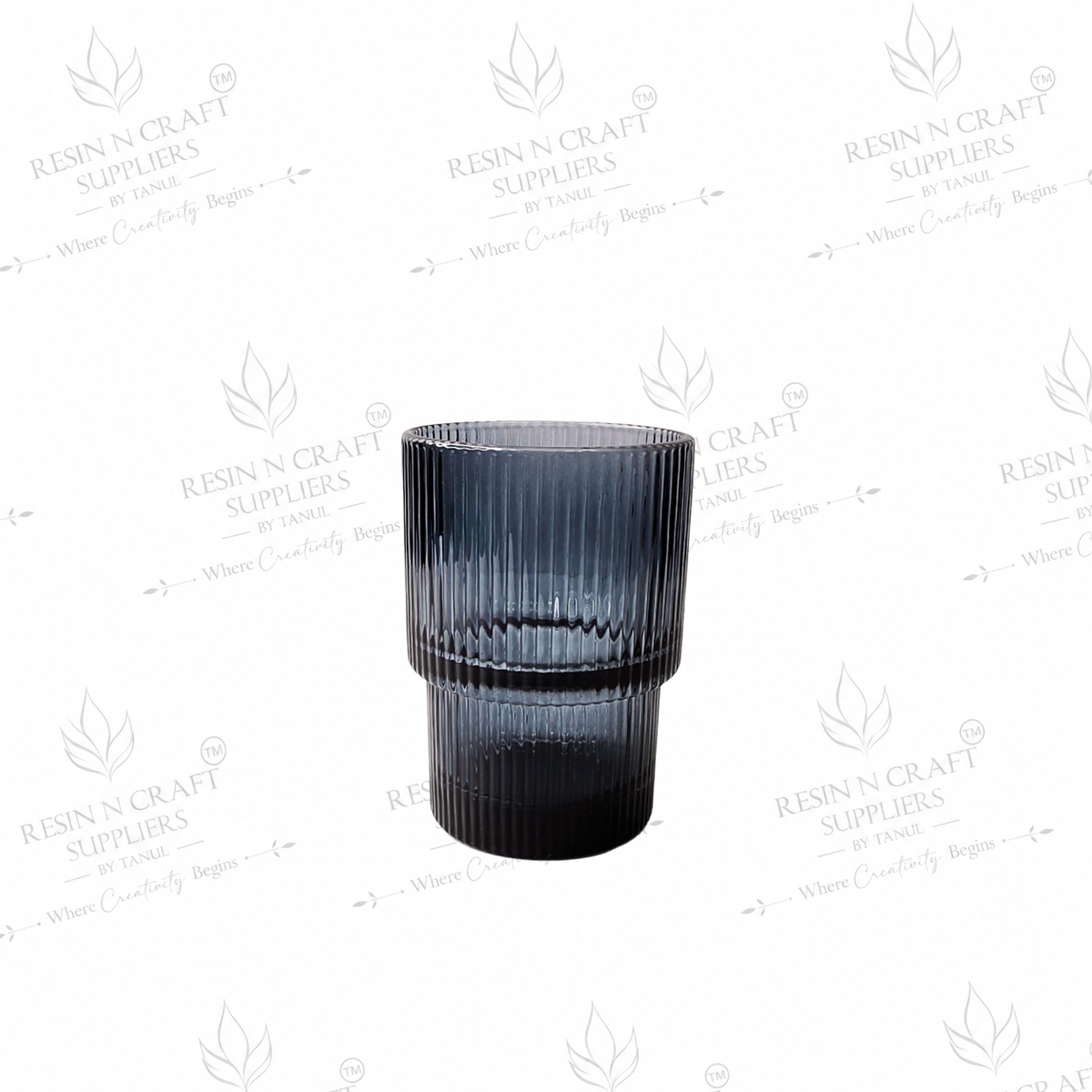 193 ML Ribbed Black Glass Candle Jar | Premium Candle Container for Wine & Smoothie Candles, Hampers, Resin Art & Home Use