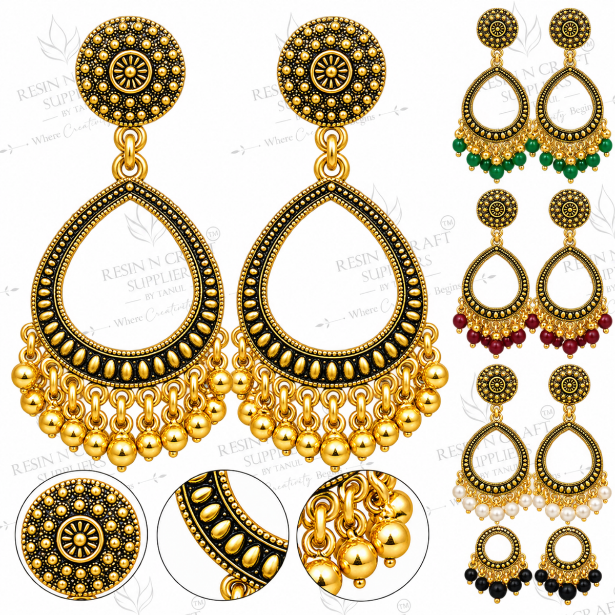 Gold Earring Bezel / Jumkha Without Beads