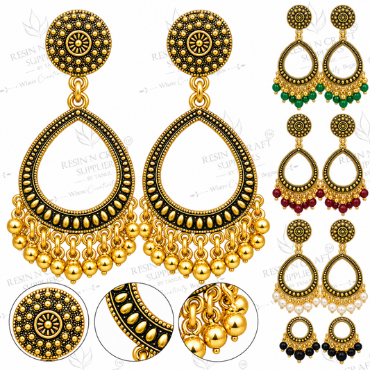 Gold Earring Bezel / Jumkha Without Beads