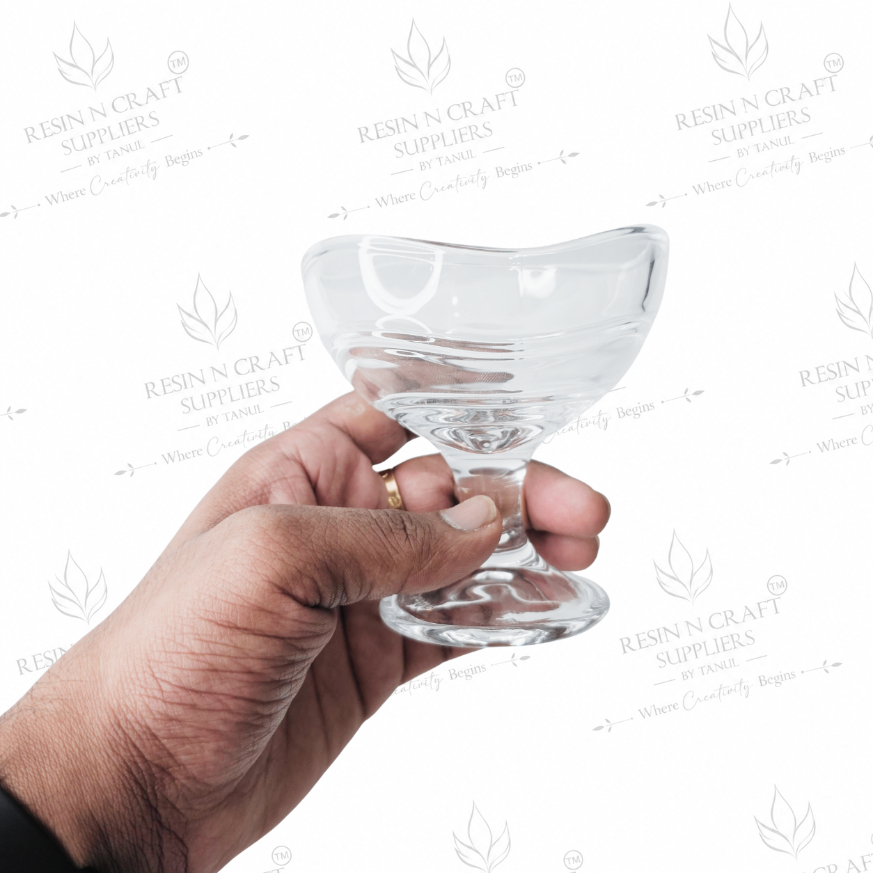 4 Inch Coupe Glass Candle Jar | 3.5" Wide Bowl Glass for Wine & Smoothie Candles, Hampers, Resin Art & Home Décor