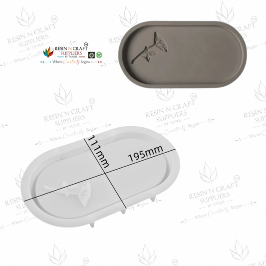 Lace Flower Carved Oval Serving Tray Silicone Mould | Elegant Oval Resin Tray Making Mould (RSM1328M)