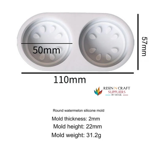 2 Cavity Watermelon Slice Soap & Candle Mould