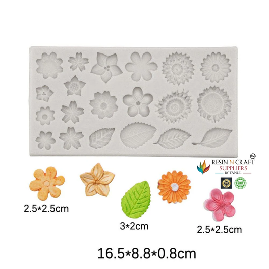 20 Cavity Flower & Leaf Petal Handmade Mould (RHM0128)