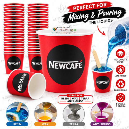 Paper Mixing Cups for Resin, Wax & Terra Art | Disposable Paper Mixing & Pouring Cups | Pack of 50 Pcs