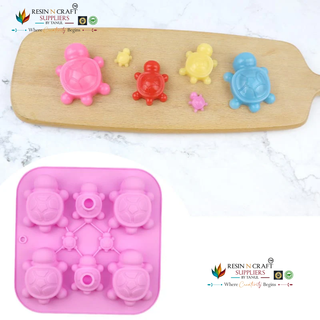 7 Cavity Sea Turtle Family Mould for DIY Concrete Art, Resin Crafts, Soap Making & Cake Making Silicone Mould (RSM1426M)