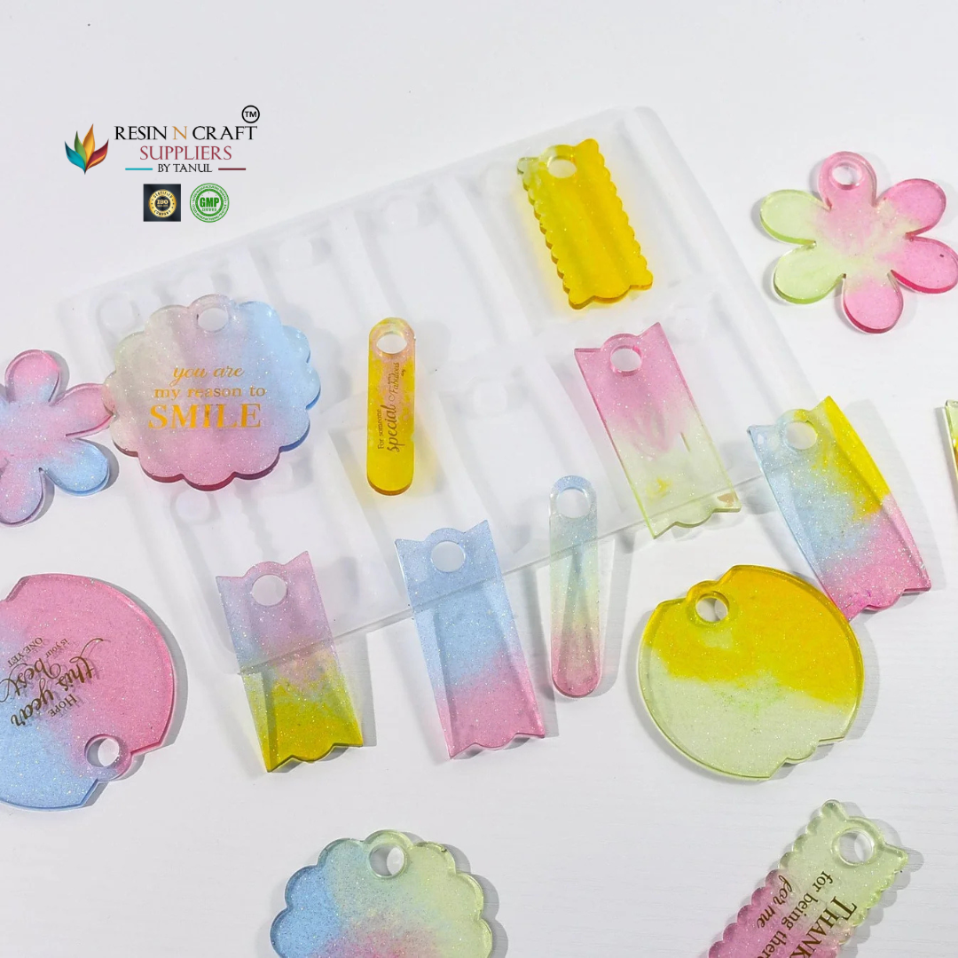 6 Cavity Flower Shapes Pendants & Keychain Mould (RSM1156)