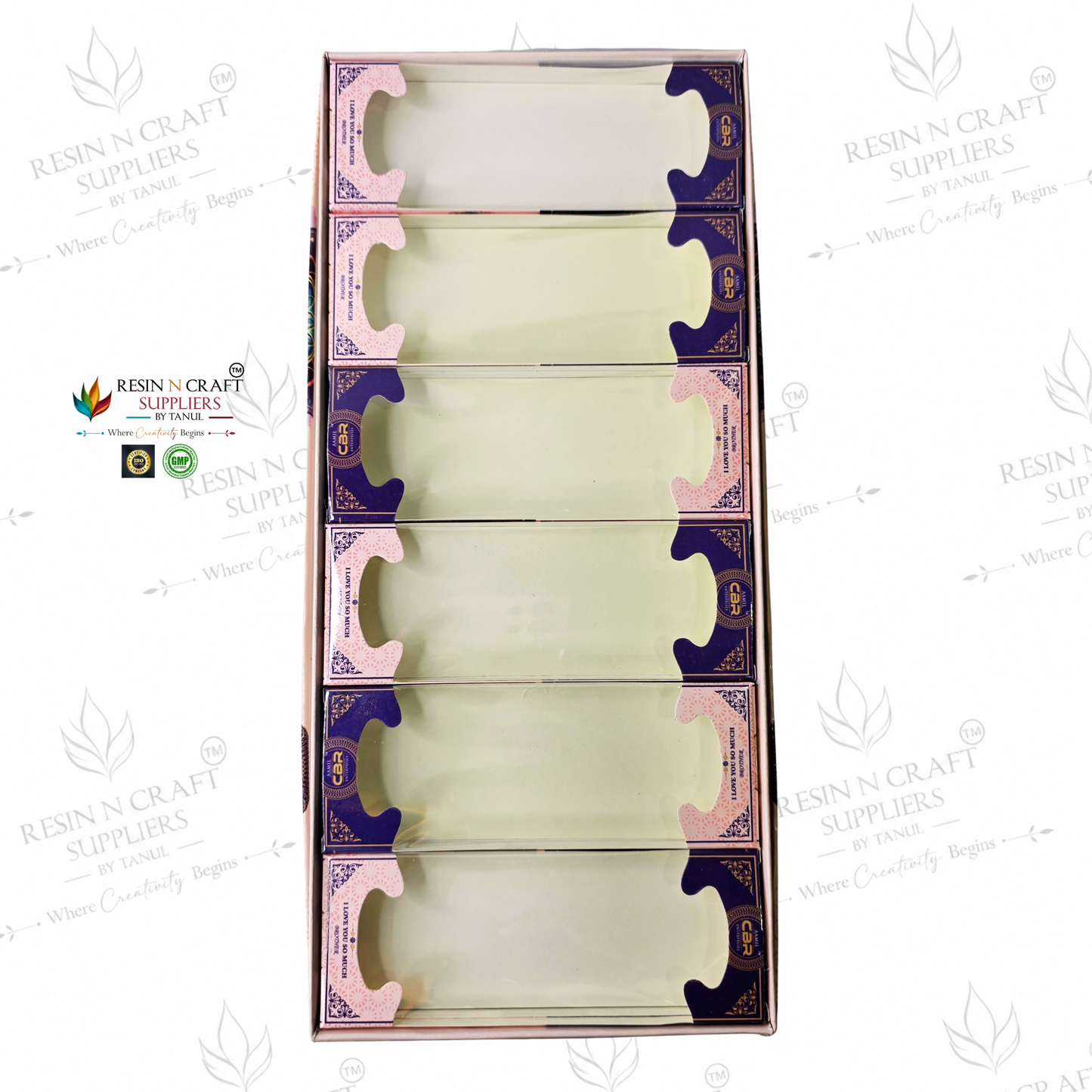 Rakhi / Bracelet Card Box Packing (RKB01) – 12 Box Set for Rakhi Packaging | 5.5 × 2 Inch
