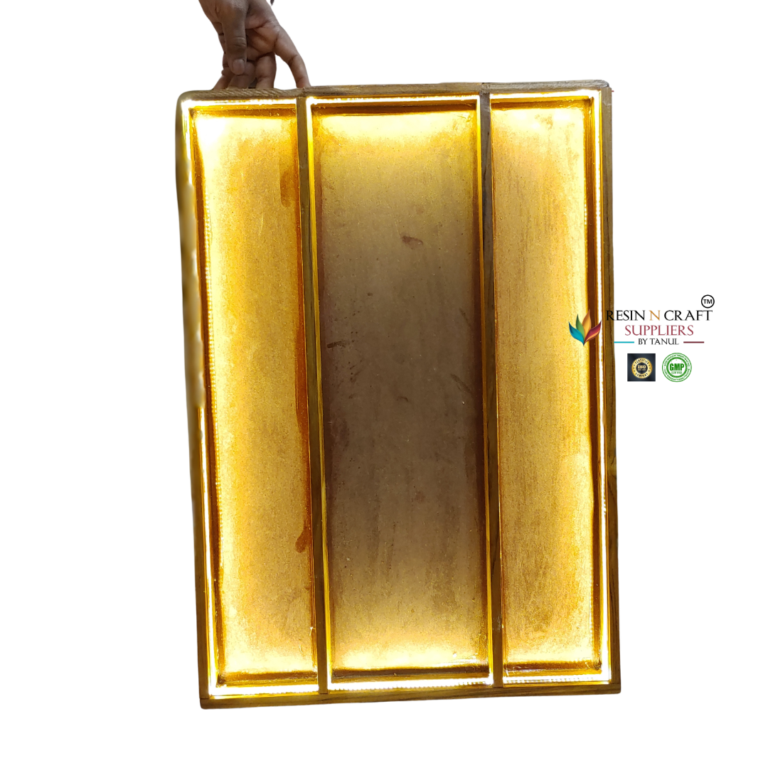 18" x 26" Teakwood Frame With Acrylic Slider, LED Light & MDF Base