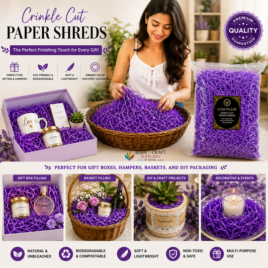 Crinkle Cut Paper Shreds For Packing – Royal Purple (40 Grams)