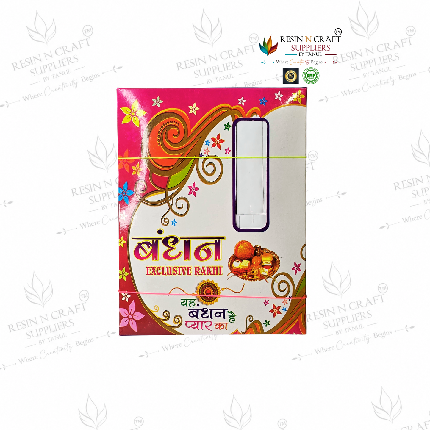 Rakhi / Bracelet Card Box Packing (RKB16) – 12 Box Set for Rakhi Packaging | 4 × 1 Inch Box
