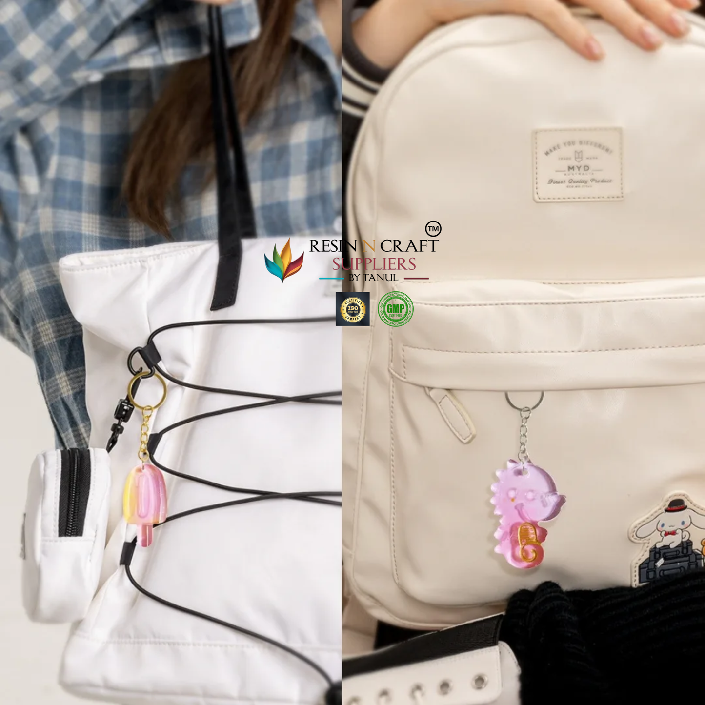 6 Cavity Rainbow & Cute Theme Keychain–Pendant Silicone Mold