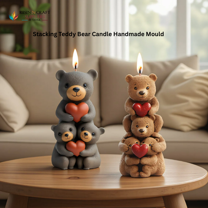 (RHM0274) Stacking Teddy Bear Candle Handmade Mould