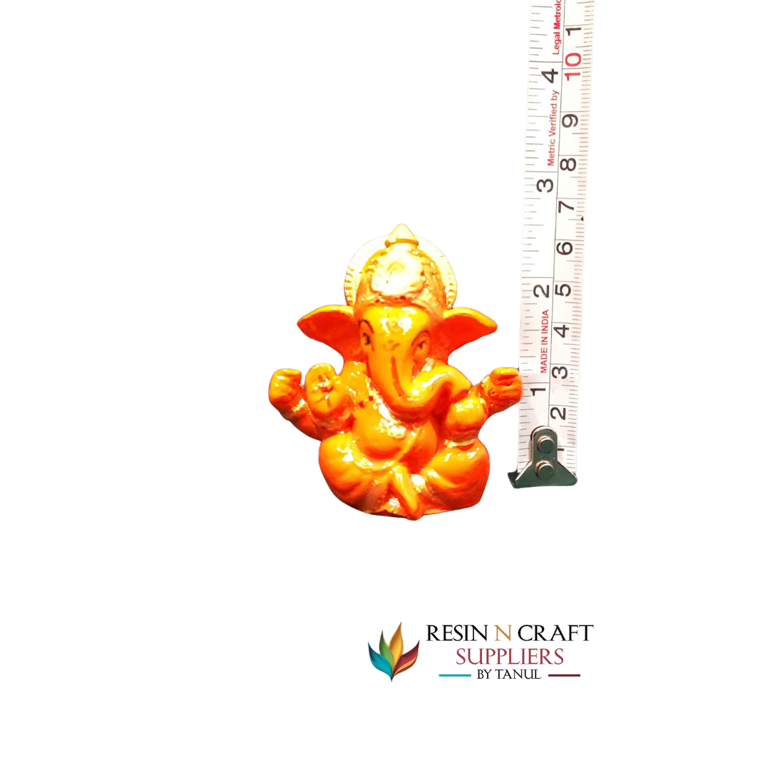 Miniature Sindhuri Lord Ganesha Idol (Seated Pose)