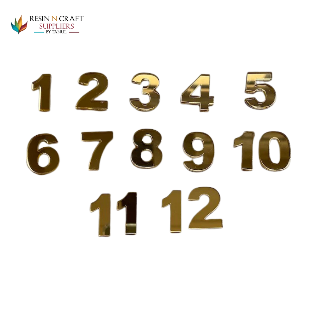 12 Acrylic Numeric Numbers for clock (GOLD)