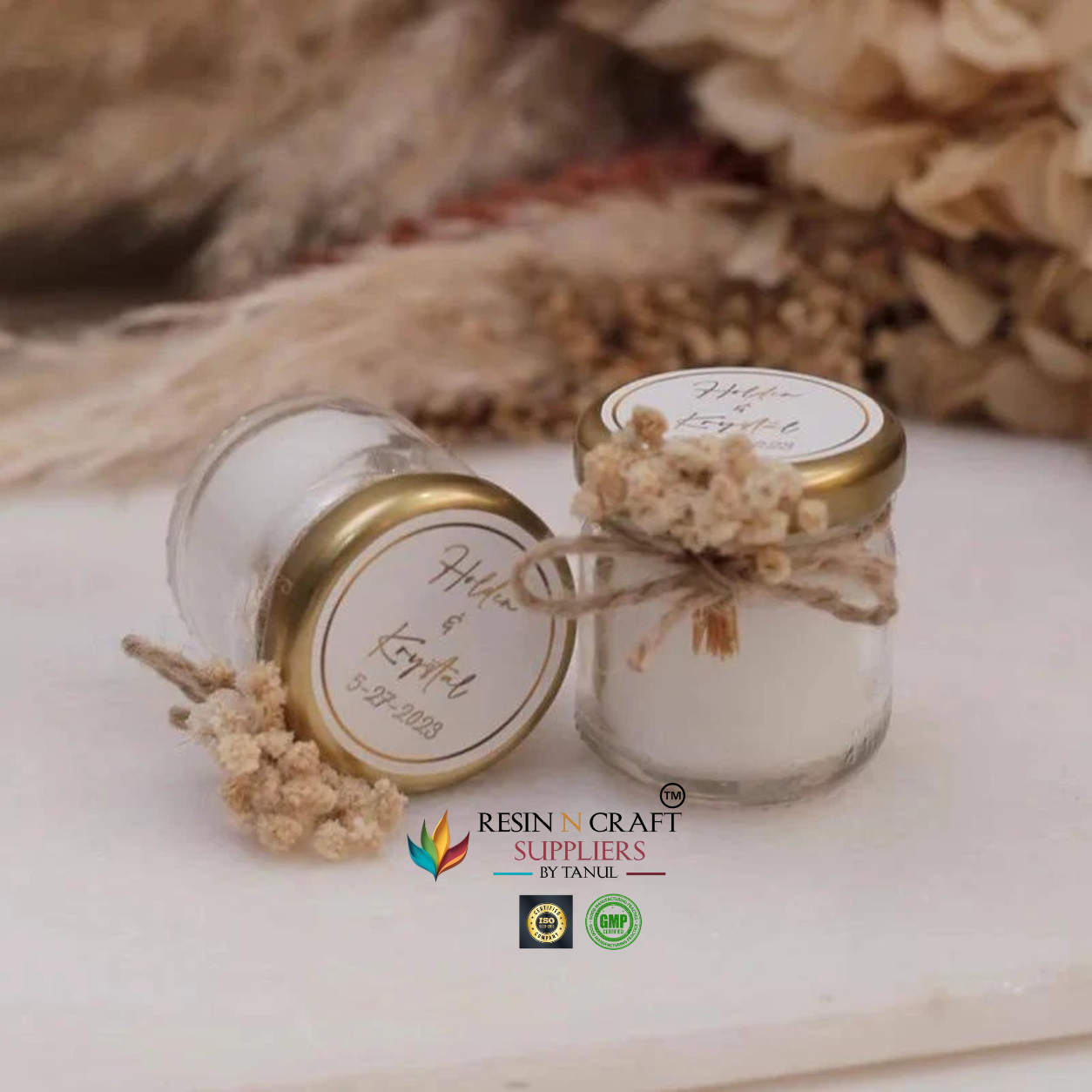 30 ML Clear Storage Candle / Hamper Glass Jar with Gold Lid – RJ02