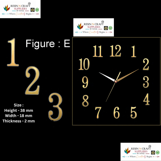 Classic Slim Arabic Clock Numbers – Figure E (Gold Finish)