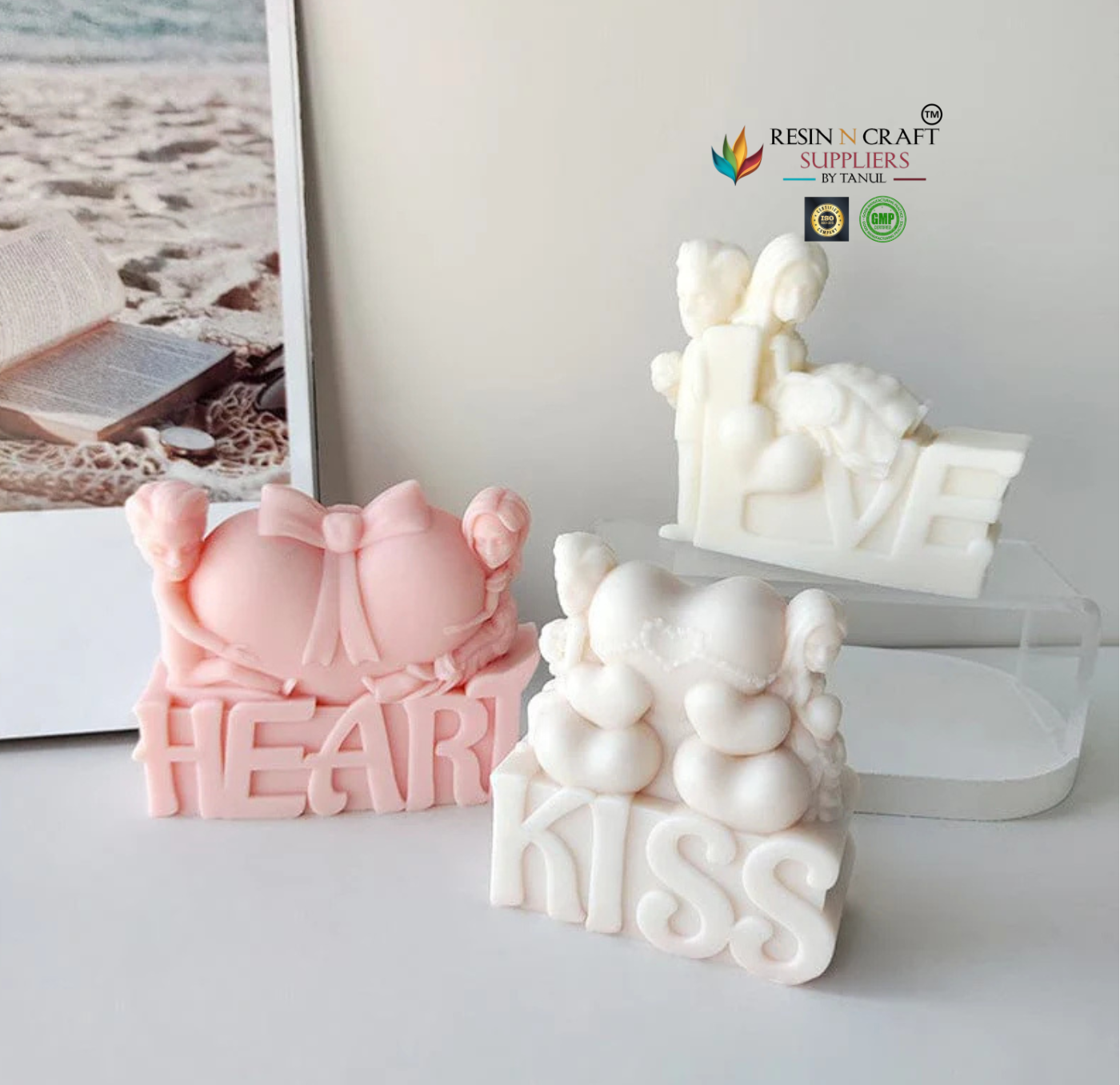 3D Heart Couple-Shaped Handmade Candle Mould (RHM0235)