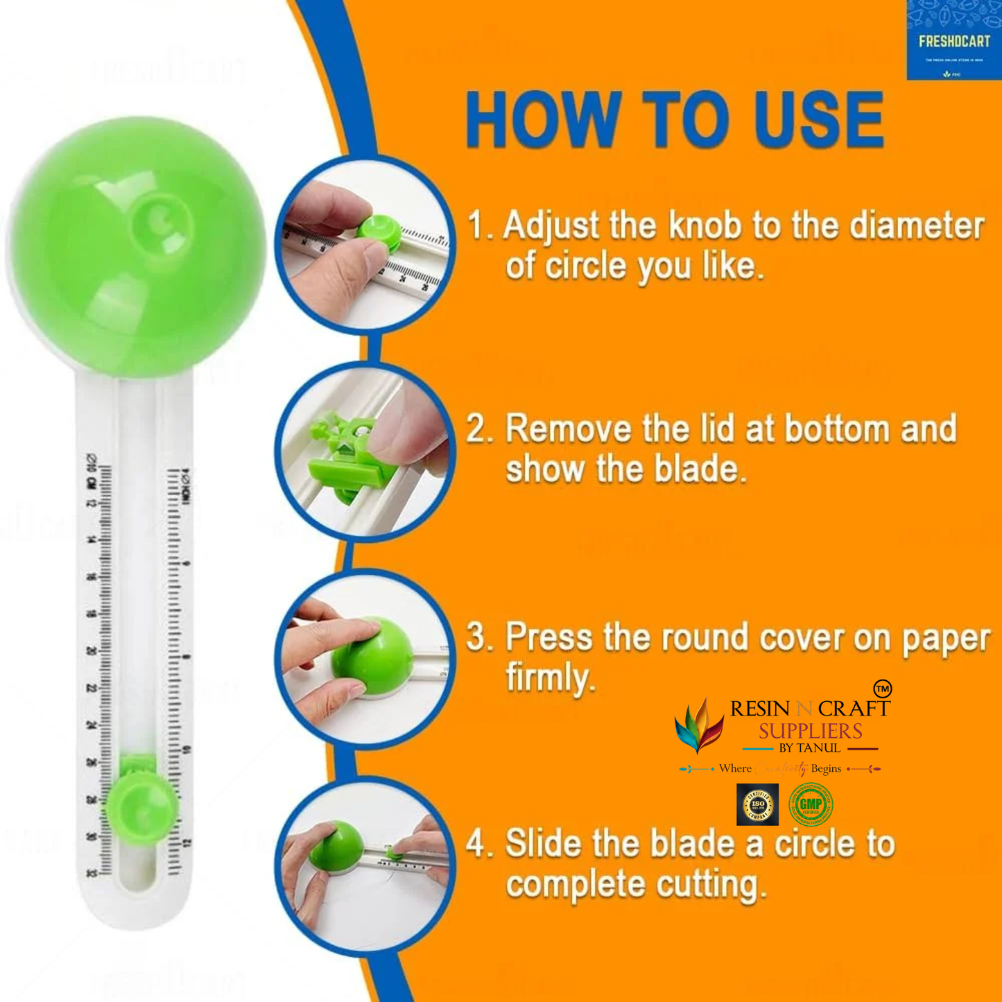 Circular Paper Cutter | Adjustable Circle Cutting Tool for Paper, Cardstock, Vinyl, Foam Sheet & DIY Crafts