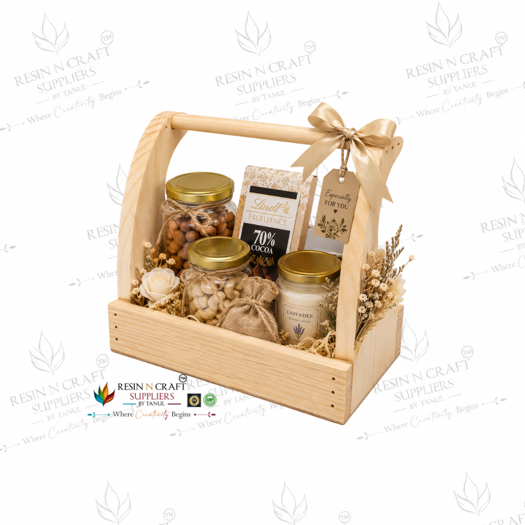 Premium Hamper Combo Set – Tray + 2 Glass Jars 350 ml (WTR03 + RJ03)