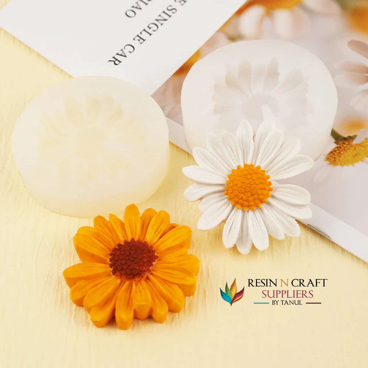 Yellow Daisy Flower Mold For Candle (RWCM246)
