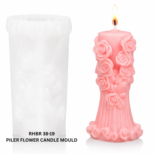 Rose Pillar Resin N Craft Candle Mold RHBR38-19