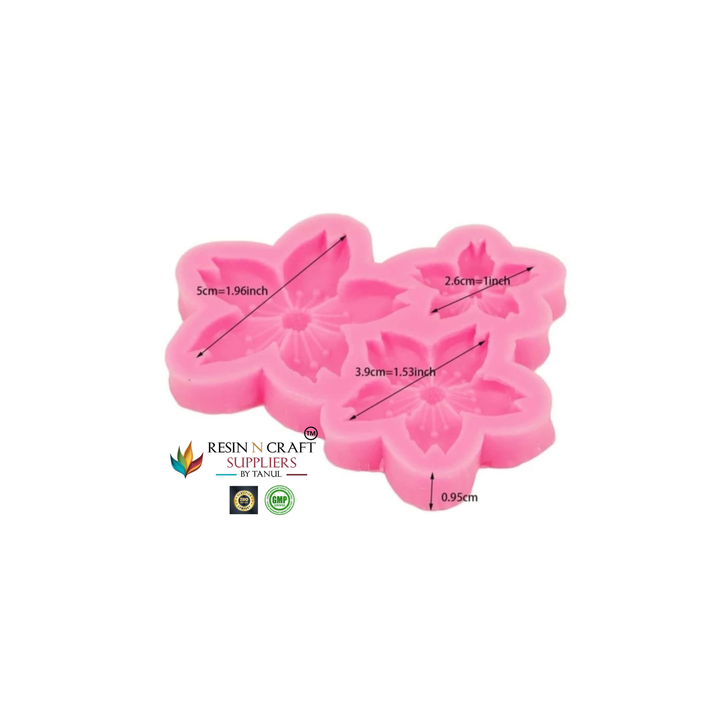 3 Cavity pink flower mould (RHBR14-33)