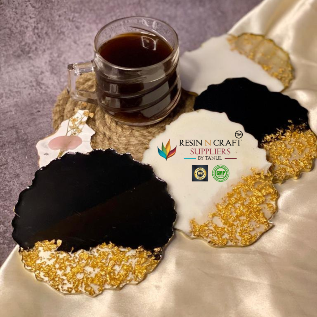 RNC DIY Resin Coaster Kit | Beginner Friendly Art Kit (2 Coasters Set Agate Round Mould)