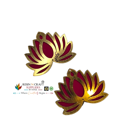 03" Lotus MDF Acrylic Cutout (Pink) pair of 2 pcs