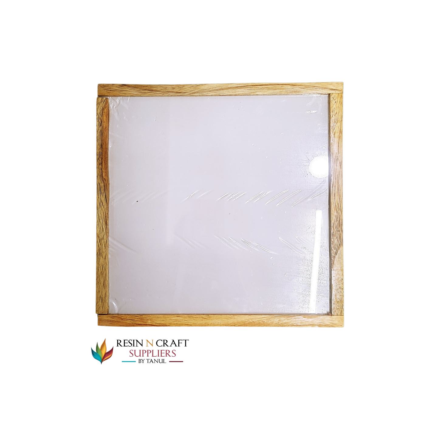 12"x 12" Slider Acrylic With Teakwood Frame & MDF Base