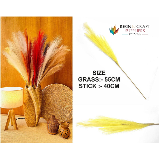 Yellow Plain Pampas Grass For Hup Stand