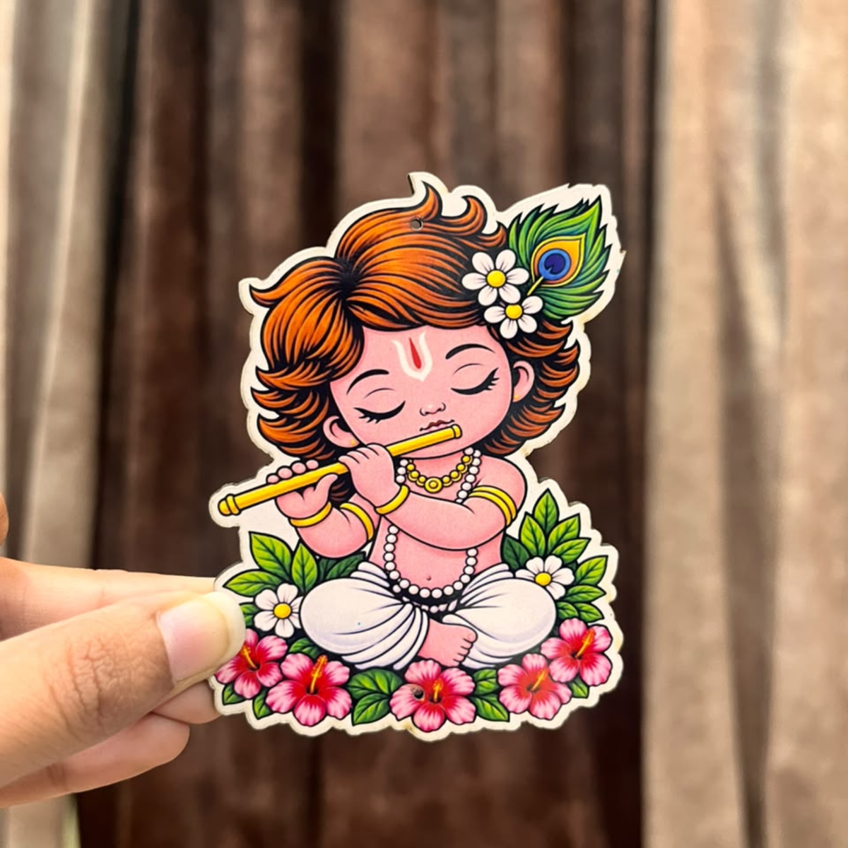 Bal Krishna MDF Cutout 4×4 Inch – 1 Pc | Little Krishna MDF Cutout for Resin Art, Toran, Bandhanwar & Home Décor