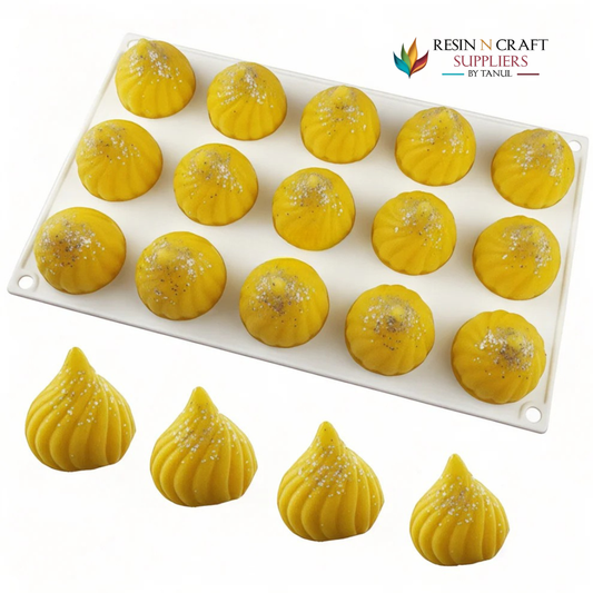 15 Cavity Heavy Quality Modak/Laddu Silicone Mould
