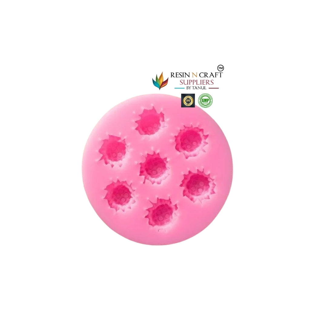 Mini Sunflower 7 Cavity Silicone Mold – Candle & Resin Art Mold (RHBR39-01M)