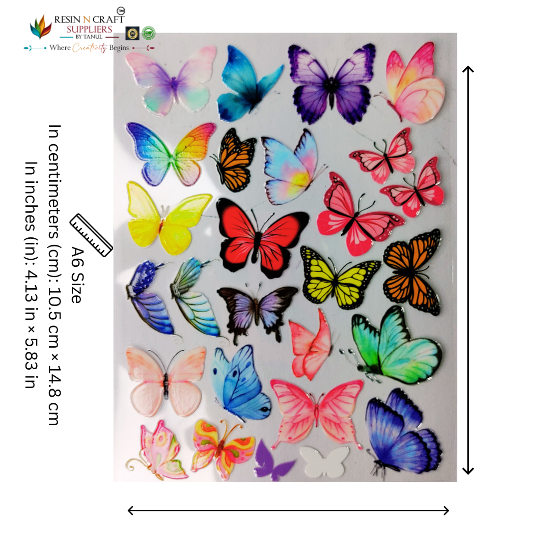 Butterfly Color Peel & Stick UV DTF Sticker – A6 Size (UVS - 181)