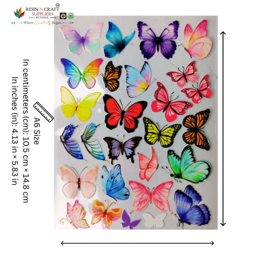 Butterfly Color Peel & Stick UV DTF Sticker – A6 Size (UVS - 181)